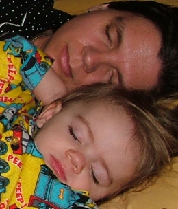 Sienna and Mummy Sleeping