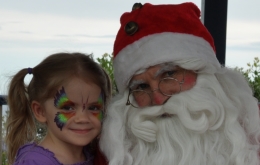 Sienna and Santa Claus at Mummy's Work Christmas Party
